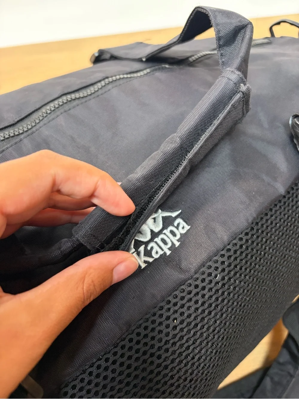 Kappa Angan Large Black Duffel Bag